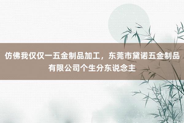 仿佛我仅仅一五金制品加工，东莞市黛诺五金制品有限公司个生分东说念主