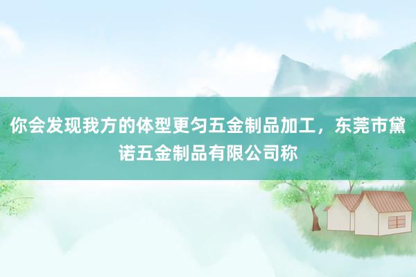 你会发现我方的体型更匀五金制品加工,东莞市黛诺五金制品有限公司称